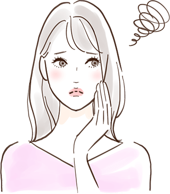 悩んでいる女性のイラスト